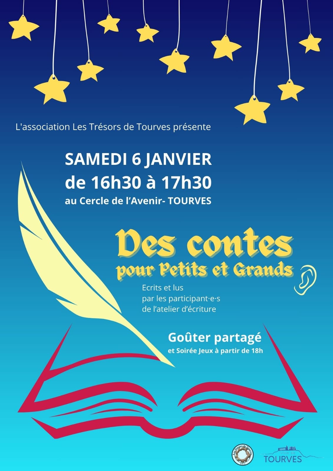Lecture de contes le sam. 6/01 au Cercle à 16h30