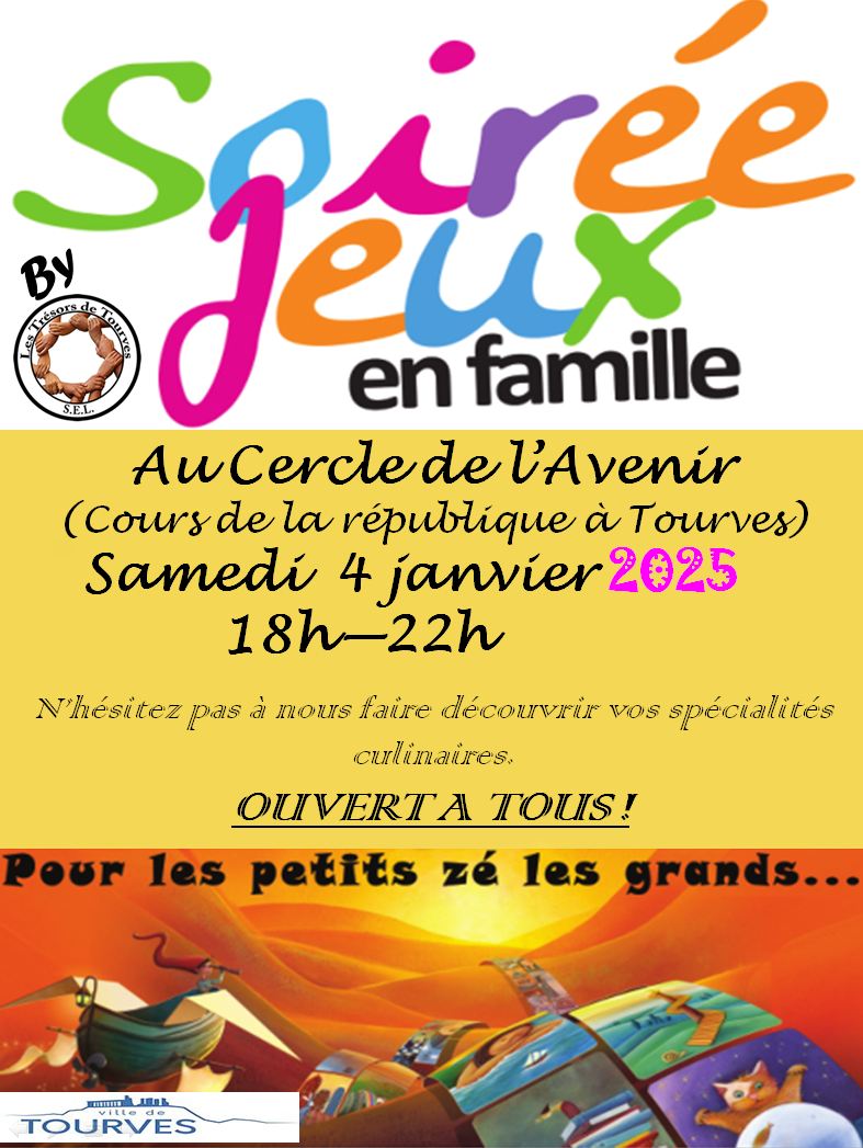 Soirée jeux : samedi 4 janvier